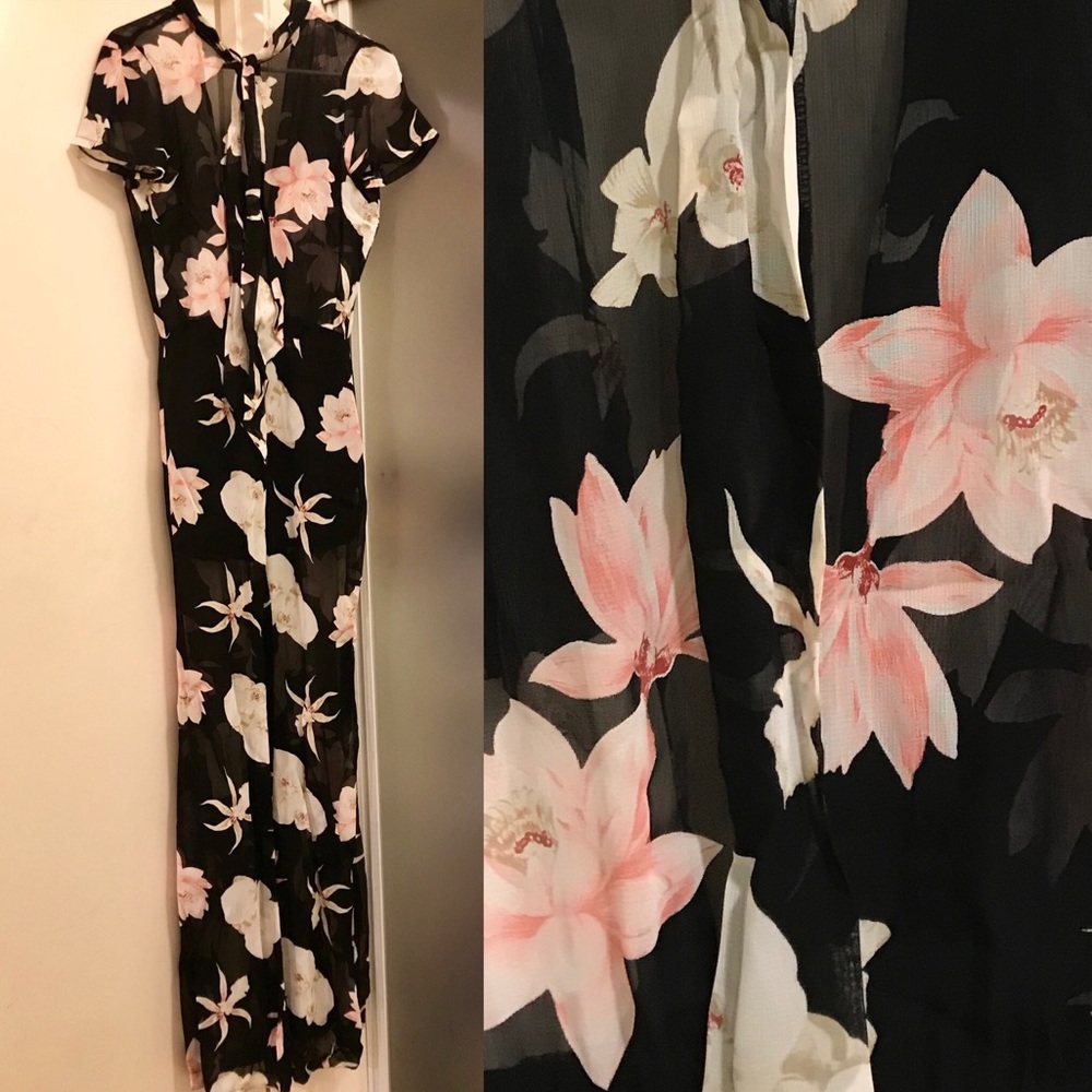Reformation Cut Out Floral Jumpsuit